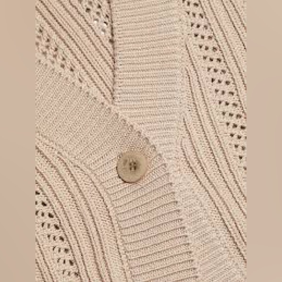 Saks Fifth Avenue COLLECTION Crochet Pointelle Bolero Cardigan small - Picture 2 of 12